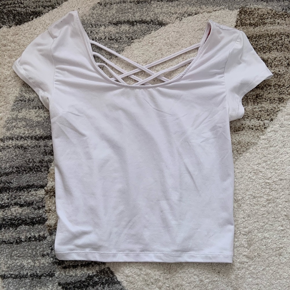 White cropped shirt